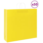 Vidaxl papieren zakken 50 st met hengsels 54x15x49 cm geel - afbeelding 2