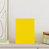 Vidaxl papieren zakken 250 st met hengsels 21x11x28 cm geel - afbeelding 2