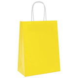 Vidaxl papieren zakken 250 st met hengsels 21x11x28 cm geel - afbeelding 3