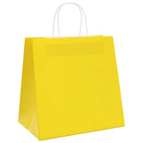 Vidaxl papieren zakken 250 st met hengsels 26x17x25 cm geel - afbeelding 3