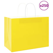 Vidaxl papieren zakken 250 st met hengsels 32x17x25 cm geel - afbeelding 1