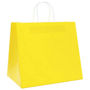 Vidaxl papieren zakken 250 st met hengsels 32x22x28 cm geel - afbeelding 3