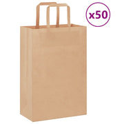 Vidaxl papieren zakken 50 st met hengsels 21x11x31 cm bruin - afbeelding 1