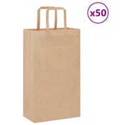 Vidaxl papieren zakken 50 st met hengsels 21x11x36 cm bruin - afbeelding 1