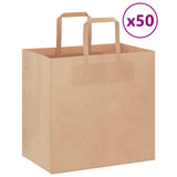 Vidaxl papieren zakken 50 st met hengsels 26x17x25 cm bruin - afbeelding 1