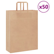 Vidaxl papieren zakken 50 st met hengsels 32x12x42 cm bruin - afbeelding 1