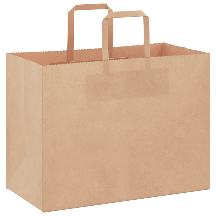 Vidaxl papieren zakken 50 st met hengsels 32x17x25 cm bruin