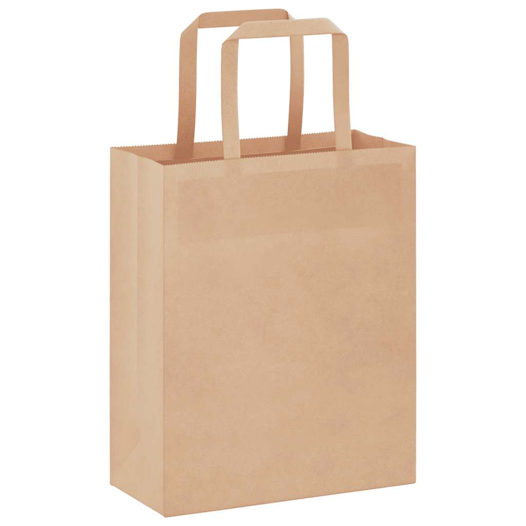 Vidaxl papieren zakken 250 st met hengsels 18x8x22 cm bruin