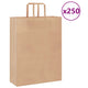 Vidaxl papieren zakken 250 st met hengsels 32x12x42 cm bruin