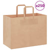 Vidaxl papieren zakken 250 st met hengsels 32x17x25 cm bruin