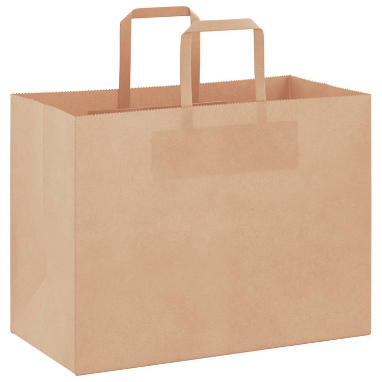 Vidaxl papieren zakken 250 st met hengsels 32x17x25 cm bruin