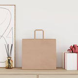 Vidaxl papieren zakken 250 st met hengsels 32x22x28 cm bruin - afbeelding 1