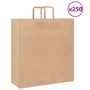 Vidaxl papieren zakken 250 st met hengsels 45x17x48 cm bruin - afbeelding 1