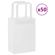 Vidaxl papieren zakken 50 st met hengsels 15x8x21 cm wit - afbeelding 1