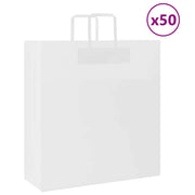 Vidaxl papieren zakken 50 st met hengsels 45x17x48 cm wit - afbeelding 1