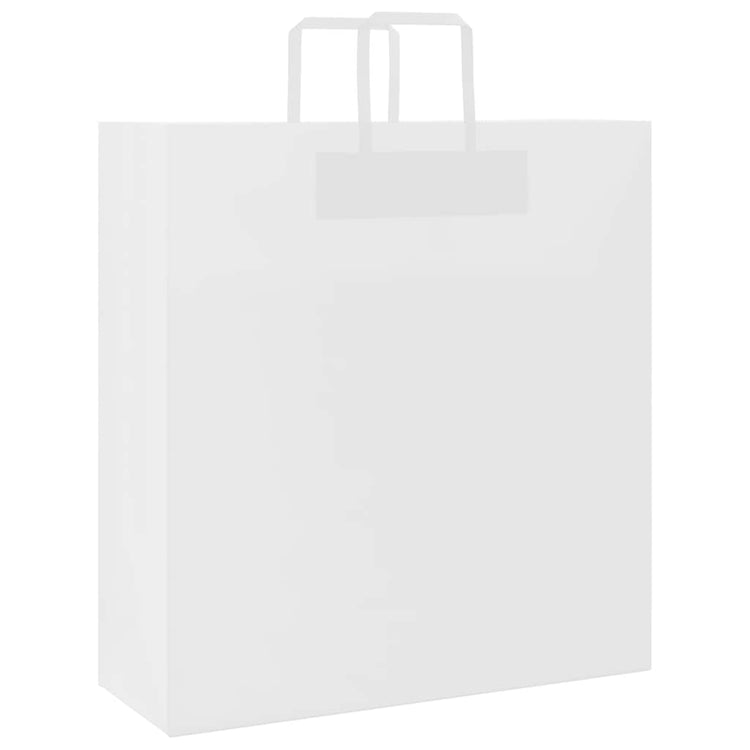 Vidaxl papieren zakken 50 st met hengsels 45x17x48 cm wit