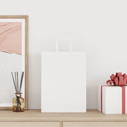 Vidaxl papieren zakken 250 st met hengsels 26x12x35 cm wit - afbeelding 2