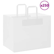 Vidaxl papieren zakken 250 st met hengsels 32x22x24 cm wit - afbeelding 1