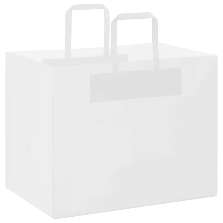 Vidaxl papieren zakken 250 st met hengsels 32x22x24 cm wit