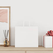 Vidaxl papieren zakken 250 st met hengsels 32x22x28 cm wit - afbeelding 2