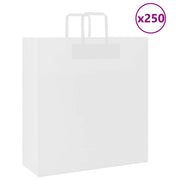 Vidaxl papieren zakken 250 st met hengsels 45x17x48 cm wit - afbeelding 1