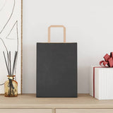 Vidaxl papieren zakken 250 st met hengsels 21x11x28 cm zwart - afbeelding 2