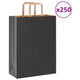 Vidaxl papieren zakken 250 st met hengsels 26x12x35 cm zwart