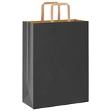 Vidaxl papieren zakken 250 st met hengsels 26x12x35 cm zwart - afbeelding 3