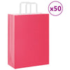 Vidaxl papieren zakken 50 st met hengsels 26x12x35 cm roze