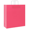 Vidaxl papieren zakken 50 st met hengsels 45x17x48 cm roze