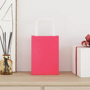 Vidaxl papieren zakken 250 st met hengsels 15x8x21 cm roze - afbeelding 2