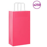 Vidaxl papieren zakken 250 st met hengsels 21x11x36 cm roze - afbeelding 1