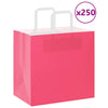 Vidaxl papieren zakken 250 st met hengsels 26x17x25 cm roze