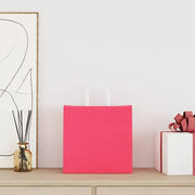 Vidaxl papieren zakken 250 st met hengsels 26x17x25 cm roze - afbeelding 2