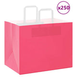 Vidaxl papieren zakken 250 st met hengsels 32x22x24 cm roze - afbeelding 1