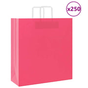 Vidaxl papieren zakken 250 st met hengsels 45x17x48 cm roze - afbeelding 1