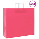 Vidaxl papieren zakken 250 st met hengsels 54x15x49 cm roze - afbeelding 1