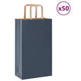 Vidaxl papieren zakken 50 st met hengsels 21x11x36 cm blauw - afbeelding 1