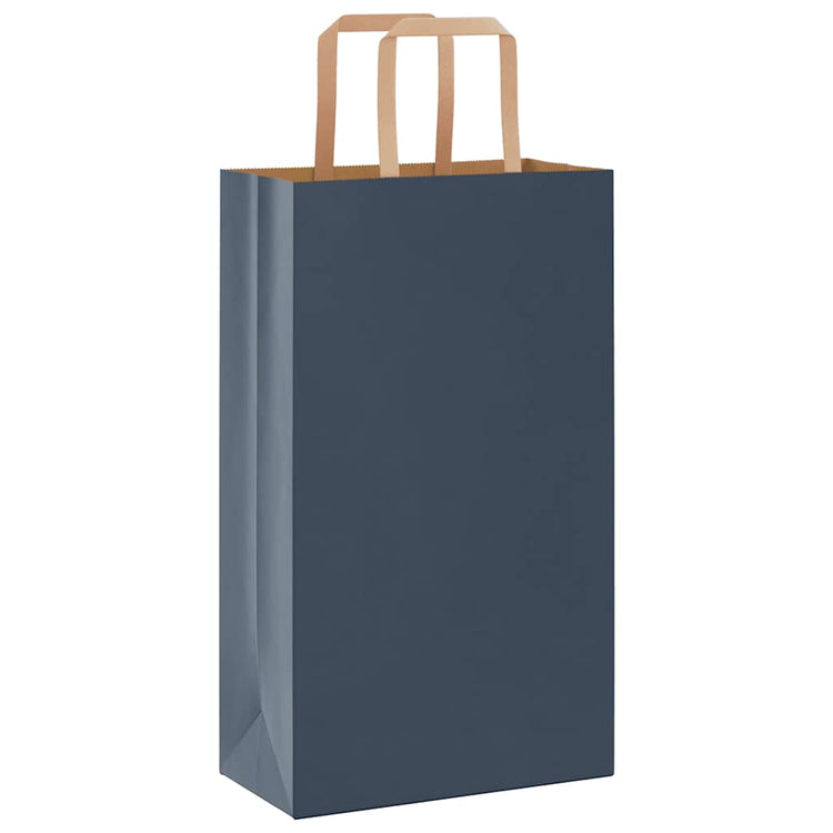 Vidaxl papieren zakken 50 st met hengsels 21x11x36 cm blauw