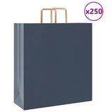 Vidaxl papieren zakken 250 st met hengsels 45x17x48 cm blauw - afbeelding 1