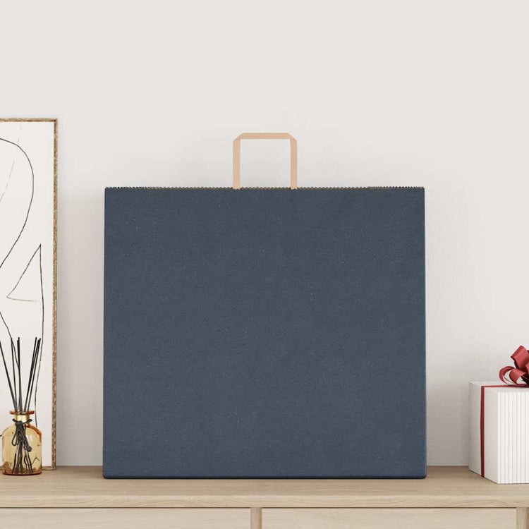 Vidaxl papieren zakken 250 st met hengsels 54x15x49 cm blauw