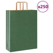 Vidaxl papieren zakken 250 st met hengsels 32x12x42 cm groen - afbeelding 1