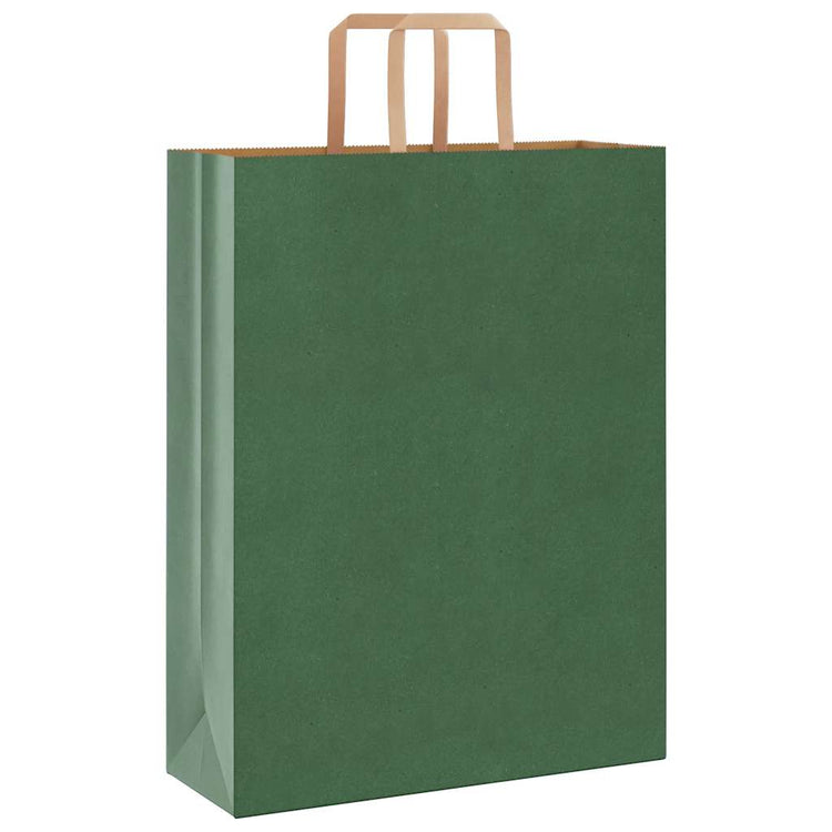 Vidaxl papieren zakken 250 st met hengsels 32x12x42 cm groen