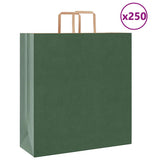Vidaxl papieren zakken 250 st met hengsels 45x17x48 cm groen - afbeelding 1