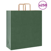 Vidaxl papieren zakken 250 st met hengsels 45x17x48 cm groen - afbeelding 1