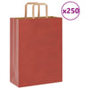 Vidaxl papieren zakken 250 st met hengsels 26x12x35 cm rood