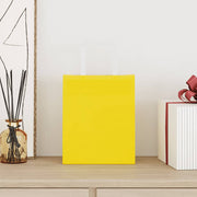 Vidaxl papieren zakken 50 st met hengsels 18x8x22 cm geel - afbeelding 2