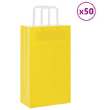 Vidaxl papieren zakken 50 st met hengsels 21x11x36 cm geel - afbeelding 1