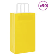 Vidaxl papieren zakken 50 st met hengsels 21x11x36 cm geel - afbeelding 1