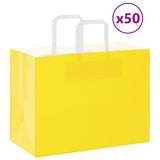 Vidaxl papieren zakken 50 st met hengsels 32x17x25 cm geel - afbeelding 1